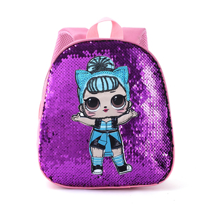 2024nuovo popolare zainetto glitter <span class=keywords><strong>bambina</strong></span> cartone animato zecchino zaini ragazze tinta unita borsa per bambini - Product Image 1