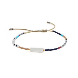 สร้อยข้อมือทอลูกปัดสีทับทิมสีขาวเทอร์ควอยส์สำหรับผู้หญิง Uionen 2263 - Product Image 6