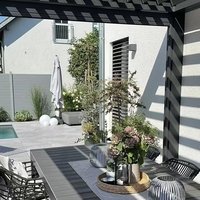 Système de toit de pergola motorisé moderne à lames orientables en aluminium, pare-soleil étanche pour patio extérieur, gazebo, jardin