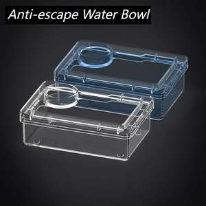 Tianbo Bol d'alimentation pour reptiles en plastique transparent Cadre anti-évasion bleu et blanc et fournitures d'insectes vivants pour reptiles et amphibiens - Product Image 6