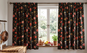Art Nouveau Floral and Jellyfish Velvet Blackout <b>Curtain</b> Panel Elegant Botanical Ocean Inspired Window Drapery <b>for</b> Living Room - Product Image 2