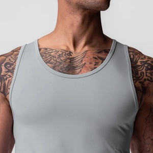 OEM Supplier Casual Knitted Breathable <b>Singlet</b> Fitness Polyester Workout Slim Fit Tank Top <b>for</b> <b>Men</b> - Product Image 3