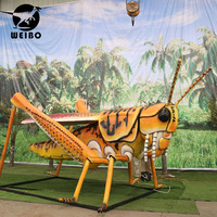 Décoration d'insectes animatroniques personnalisable pour parcs d'attractions, utilisation en extérieur et en intérieur, construction en métal et silicone