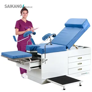 A048 High Quality Multifunction Adjustable with Drawers Medical Equipment Manual Hospital Delivery Gynaecological Table
