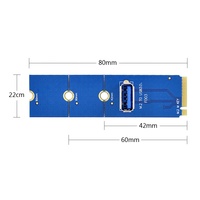 Carte de transfert NGFF M.2 vers USB 3.0 5 Gbps Adaptateur convertisseur M2 vers USB3.0 pour PCI Express PCI-E 1X vers 16X Riser Extender