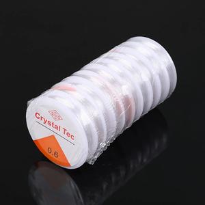 0.4mm 1mm cordino elastico trasparente per bracciale fai da te gioielli che fanno linea di cristallo filo chiaro rotondo - Product Image 2