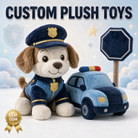 Jouets en peluche personnalisés pour chiens de police OEM ODM, poupées en peluche en forme de voiture de police et de panneau de signalisation, vente en gros, cadeau pour enfants