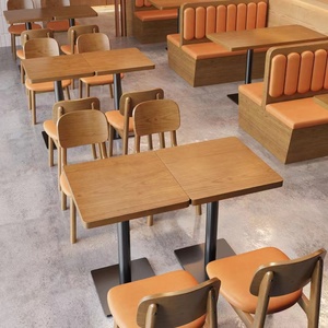 Moderno ristorante in legno massello stand divano divano <span class=keywords><strong>tavolo</strong></span> da <span class=keywords><strong>pranzo</strong></span> e sedie <span class=keywords><strong>panca</strong></span> doppia faccia <span class=keywords><strong>per</strong></span> Hotel Fast Food tavolino - Product Image 5