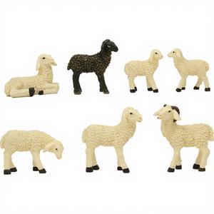 ZICOM Juego de 7 piezas de figuras de ovejas para paisajes, con carnero y cordero, para figuras de Natividad de 9-11 cm (Origen Alemania) (9006935099676) - Product Image 1