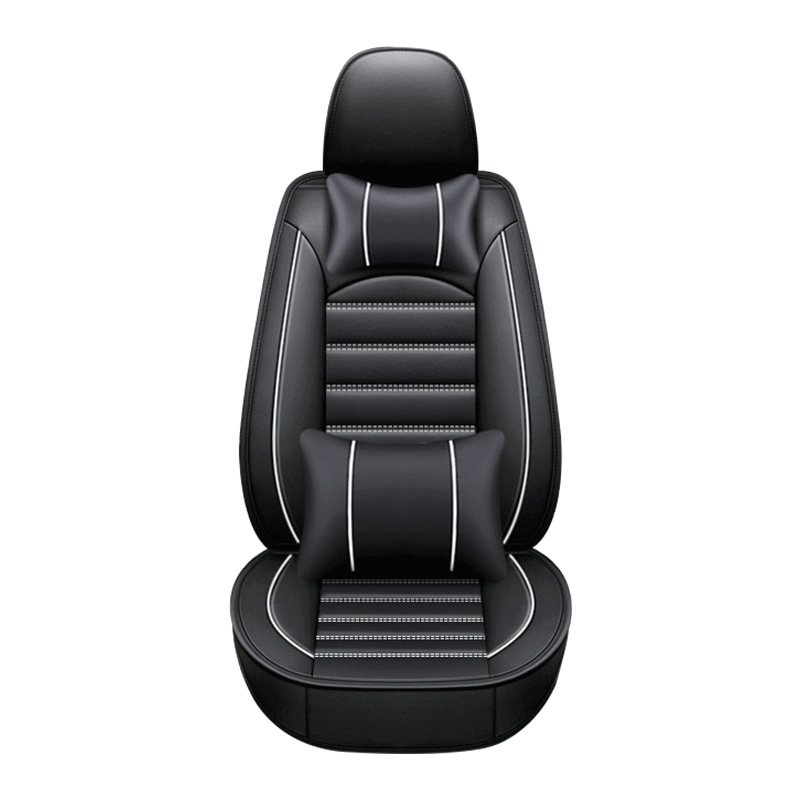 Роскошный Универсальный чехол для автомобильного сиденья из искусственной кожи на четыре сезона, полный комплект из 9 предметов, хорошо подходит для переднего и заднего сиденья автомобиля