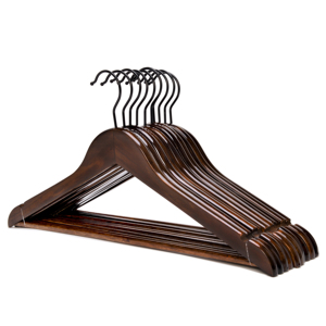 2023 xu hướng mới màu nâu sẫm một móc áo gỗ phong với móc phẳng bột màu đen - Product Image 2