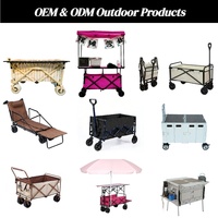 Chariot de Jardin Pliable Robuste pour Plage, Pique-nique ou Camping