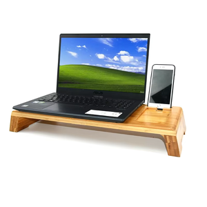 Organizador de libros de escritorio de ordenador portátil ajustable multifuncional de bambú Simple Natural soporte elevador de <span class=keywords><strong>Monitor</strong></span> para muebles de oficina - Product Image 1