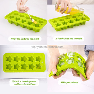 Molde de Hielo de Cristal en Forma de Estrella, Fácil de Presionar, <span class=keywords><strong>Mini</strong></span> Cubitos de Hielo de Silicona, Ecológico, para Máquinas de Helados - Product Image 5