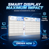 Vitrine murale moderne pour cosmétiques avec éclairage LED rétroéclairé, cadre d'affichage écologique de luxe pour produits de soin de la peau destiné au commerce de détail de la beauté