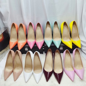 Women's Bridal Formal Shoes Red Patent Leather Upper Customizable Sole Pointed <b>Toe</b> Stiletto Super Fashion Trend Summer Shoes - Product Image 6
