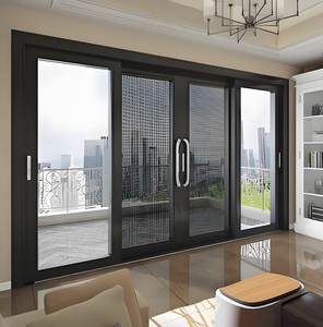 <span class=keywords><strong>Porte</strong></span> coulissante lourde de balcon, bord large, personnalisation, intérieur, chambre à coucher, salon, cuisine, double vitrage, verre trempé - Product Image 1