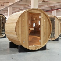 Sauna de Barril para Exteriores de Alta Calidad, de Madera Termotratada, para 2-3 Personas, Madera sin Unir, sin Pegamento ni Formaldehído