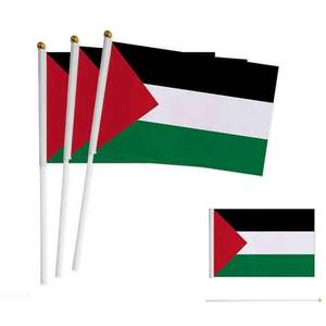 Banderas de Palestina al por Mayor, Listas para Enviar, Mini Banderas de Mano Personalizadas, Estilo Bandera, de Fibra de Vidrio, para Eventos y Desfiles - Product Image 5