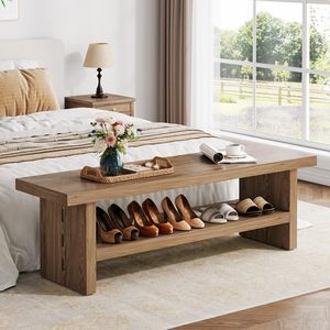 SENYU Wood <b>Shoe</b> <b>Rack</b> <b>Bench</b> With Storage Shelf Modern Scandinavian Design Home Furniture For Entryway Or Bedroom Use - Product Image 1