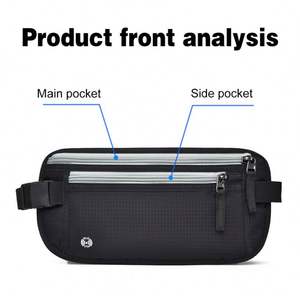 กระเป๋าคาดเอวป้องกันการโจรกรรม RFID สำหรับใส่พาสปอร์ตและเงิน  วัสดุไนลอนกันน้ำและหนัง PU สำหรับผู้หญิงและผู้ชาย - Product Image 3