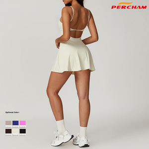 Women <strong>Golf</strong> Paddle Athletic Lightweight <strong>White</strong> Dress Custom Logo One Piece Sport Tennis Dress Set With <strong>Shorts</strong> - Product Image 5