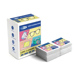 Hot Sale Lens Wipes Customize Logo Glasses Cleaning Wipes Lens Wipes 100pcs/box