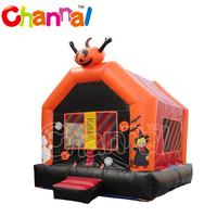 Château gonflable maison hantée avec toboggan, structure de jeu gonflable avec obstacles et toboggan, toboggans gonflables d'Halloween