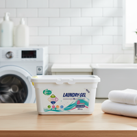 Capsules de lessive écologiques hypoallergéniques 8g 5-en-1, 50 unités/boîte, puissant détachant, dissolution rapide, format voyage