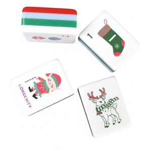 Fichas de Mahjong Acrílicas de Lujo para Fiestas, 30 mm, 4 Capas, 160 Piezas, Diseño Navideño - Product Image 1