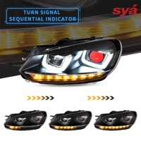 Phares LED SYA pour Golf 6 MK6 2010-2014 Modèles Halogènes (SAUTÉE DE LA CATÉGORIE FTT GTI/R) Mise à niveau vers des ampoules Demon Eyes, ampoules non incluses