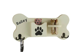 JUNJI — support en bois personnalisé pour chien, nouveau pot <span class=keywords><strong>de</strong></span> melon pour confiseries, étagère murale en bois avec crochets, cadeau pour amoureux des animaux <span class=keywords><strong>de</strong></span> compagnie - Product Image 3