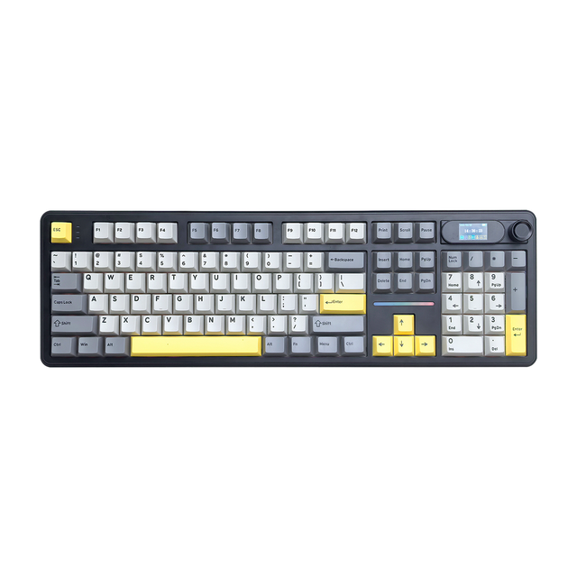 OEM 100% Mechanical Keyboard With Knob&Display Wired/Wireless Gaming Keyboard 104 Key Hot-Swap RGB Factory Price Keyboards