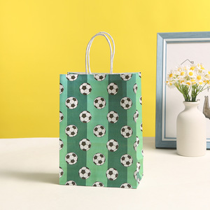 Creative <strong>Football</strong> <strong>Party</strong> Favor <strong>Bags</strong> Kraft Paper Tote <strong>Bags</strong> with Handle for Sports Fan Game Day Soccer Fans Gift Packaging - Product Image 2