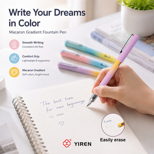 Bolígrafo Estético YIREN con Degradado de Color, 4 Colores Pastel, Cuerpo Mate, Punta de 0.38mm, Escritura Suave, Ideal para Estudiantes y Toma de Notas - Product Image 4