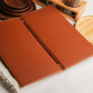 Cubierta de Menú de Cuero Personalizada con Banda Elástica, Carpeta de Menú de Doble Página, Libro de Menú A4 para Restaurantes y Bares - Product Image 5