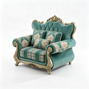 Set di Divani Sezionali di Lusso in Stile Francese, 1 2 3 Posti, Arredamento per Villa, <span class=keywords><strong>Legno</strong></span> Massello Intagliato, Divani Classici Vintage per <span class=keywords><strong>Soggiorno</strong></span> - Product Image 5