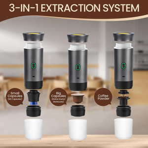 Machine à expresso semi-automatique portable en acier inoxydable, 20 bars de pression, alimentation USB, système de brassage écologique - Product Image 2