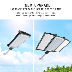 Lampadaire solaire pliable 3 faces 600W tout-en-un avec capteur de mouvement PIR et RGB, éclairage d'inondation étanche IP66 - Product Image 5