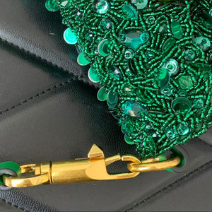 Cao cấp thiết kế chất lượng hàng đầu Túi xách tay phụ nữ sang trọng thiết kế mới sang trọng làm bằng tay màu xanh lá cây beading Bead thêu túi chéo cơ thể túi - Product Image 4