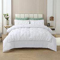 Ensemble de couette QSY King Size, ensemble de literie King luxueux à plis pincés, ensemble de couette vert sauge ultra doux pour toutes les saisons