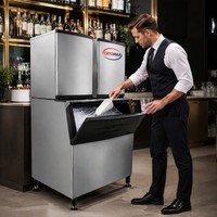 Machine à glaçons carrés automatique à refroidissement par eau CRYOMAX KKDC 500 kg 150 kg 100 kg haute productivité pour usage commercial