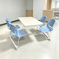 Table et chaises de restaurant commercial modernes en MDF, plateau carré, pour pizzeria, café, dessert, restaurant