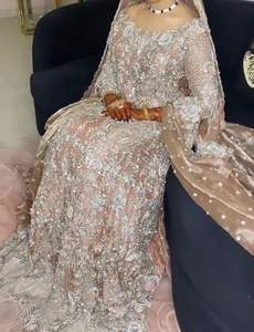 Atiya libas ชุดเจ้าสาวตกแต่งด้วยลูกปัดหนาอินเดีย/ปากีสถานความยาวถึงพื้น lehenga choli ชุดเจ้าสาวปัก zardozi ในอะซิเตทสำหรับงานแต่งงาน - Product Image 2