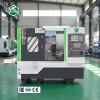Torno CNC Automático CK46B Y4+4 Tipo Gangueado con 4+4 Herramientas Motorizadas y Bancada Inclinada para Piezas Complejas