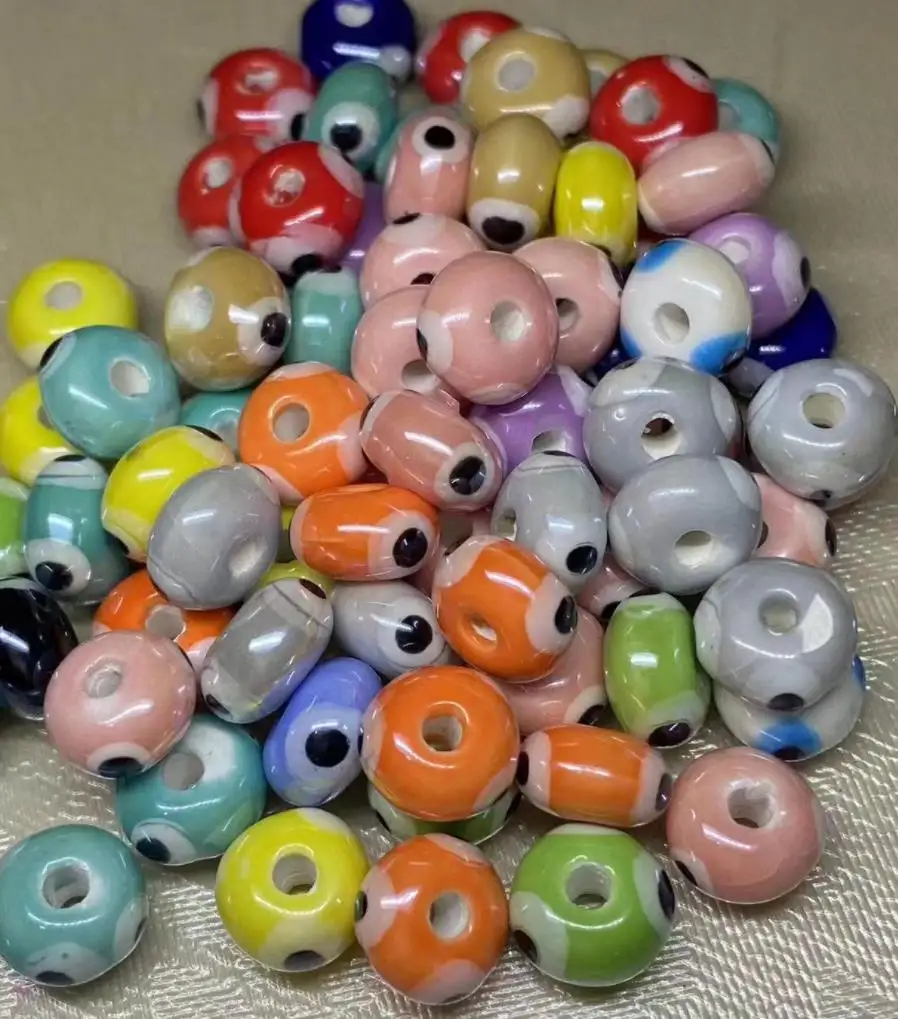 Ceramic devil's eye beads are used for jewelry making handmade wholesale 6MM round eye beads DIY forwomen