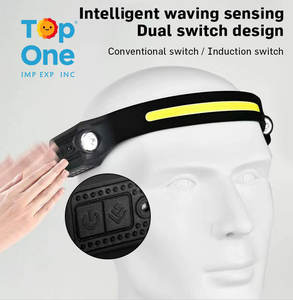 Top One Camping lampe de poche LED Inductions lampe frontale Rechargeable Silicone capteur lampe frontale - Product Image 2