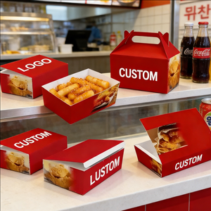 กล่องกระดาษทรงสี่เหลี่ยมแบบหรูหรา กล่องอาหารแบบใช้แล้วทิ้งสำหรับอาหารร้อนแบบนำกลับบ้าน ผลิตจากวัสดุรักษ์โลก บริการ OEM ODM - Product Image 5