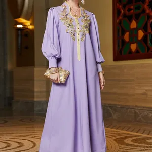 Новое шифоновое женское мусульманское платье с бриллиантами