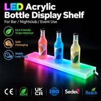Étagère de présentation de bouteilles en acrylique LED personnalisée, comptoir de bar éclairé par lumière RGB, présentoir de bouteilles pour événements en boîte de nuit, OEM